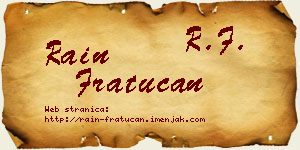 Rain Fratucan vizit kartica